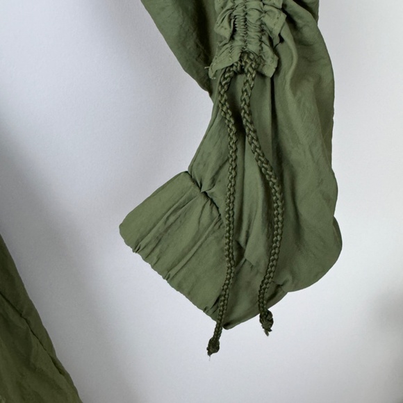 ROCKS & INDIGO Green Lightweight Trench Coat Embroidered Boho / Size Medium - Picture 8 of 16